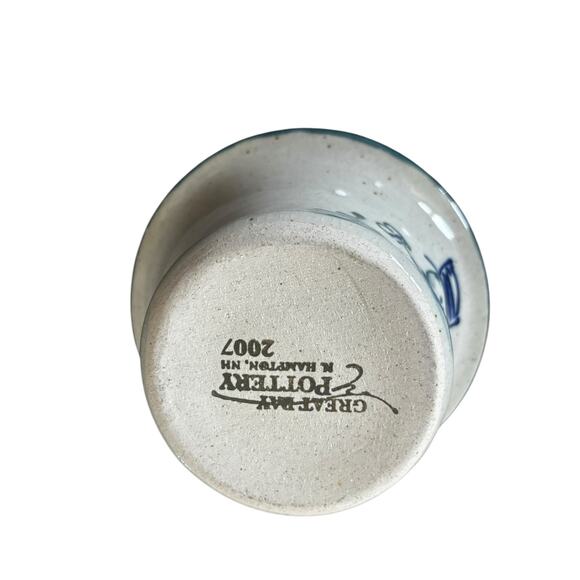 Great Bay Pottery Bowl 2007 One Handle Snowman Image Country Farmhouse - Picture 5 of 8